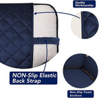 PureFit Reversible Quilted Sofa Cover, Water Resistant Slipcover Furniture Protector, Washable Couch Cover with Non Slip and Elastic Straps for Kids, Dogs, Pets (XX Large, Navy/Ivory)