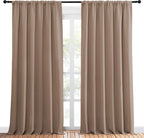 NICETOWN Room Darkening Curtains for Bedroom - Home Decoration Privacy Protection Thermal Insulated Solid Drapes/Draperies for Sliding Glass Door (Cappuccino, Set of 2, 70 x 95 inches)