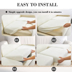 Disayu Couch Covers for 3 Cushion Sofa Pet Friendly Couch Cushion Covers Universal Sofa Covers Washable Stretch Slipcovers for Sectional Sofa (Texture Ivory White,Large Triple Seat Cover)