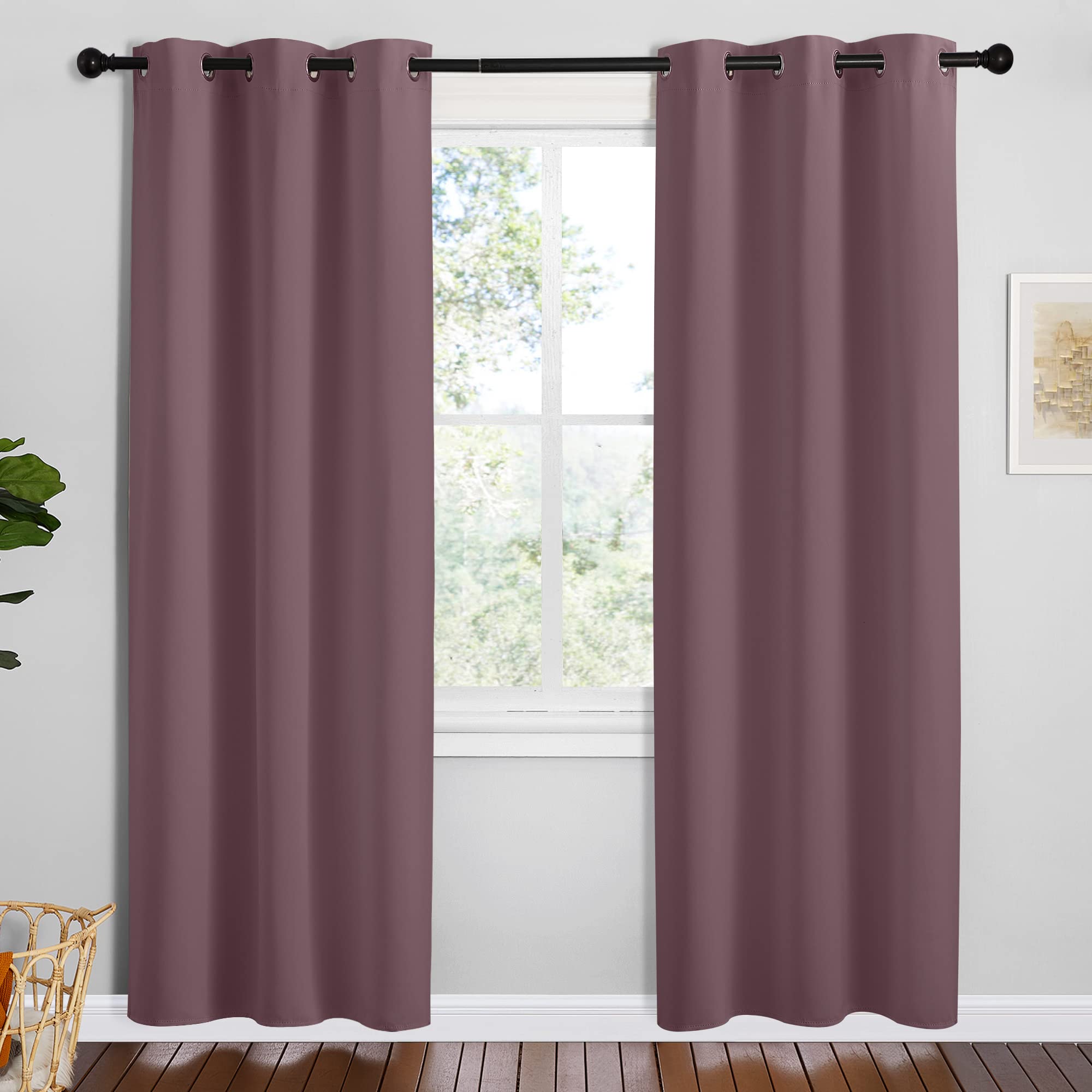 NICETOWN Navy Blackout Curtains for Kid's Room 42" Wide x 78" Long 2 Panels