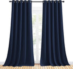 NICETOWN Blackout Draperies Curtains, All Season Thermal Insulated Solid Grommet Top Blackout Curtains/Drapes for Kid's Room (Navy, 1 Pair, 70 x 95 inches)