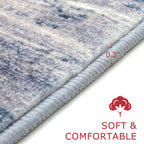 KOZYFLY Abstract Rugs for Entryway 2x3 Washable Small Area Rug Grey-Blue