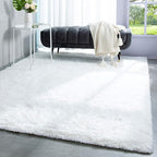 TWINNIS Super Soft Shaggy Rugs Fluffy Carpets 3x5 Feet, Indoor Modern Plush Area Rugs for Living Room Bedroom Kids Room Nursery Home Decor, Upgrade Anti-Skid Rectangular Fuzzy Rug, Cream White