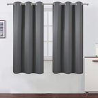 LEMOMO Frost Grey Thermal Blackout Curtains/38 x 63 Inch/Set of 2 Panels Room Darkening Curtains for Bedroom