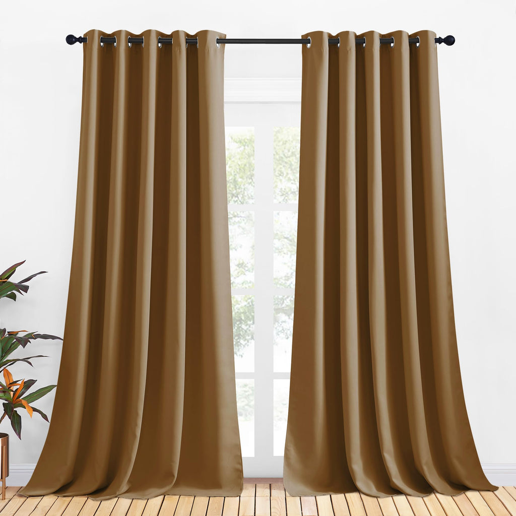 NICETOWN Blackout Curtain Panels for Bedroom, 2 Panels, W70 x L95-inch, Royal Blue, Thermal Insulated Grommet Top Blackout Draperies and Drapes for Basement