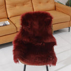 linmopm Faux Fur Rug Sheepskin Shag Fluffy Fuzzy Red 2x3 ft Small Rugs for Bedroom Bedside Bed Floor Living Room Plush High-Density Cushion Carpet Super Sofa Cover