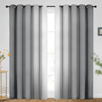 SimpleHome Ombre Room Darkening Curtains for Bedroom, Gradient Grey to Grey White Light Blocking Thermal Insulated Grommet Window Curtain/Drapes for Living Room,2 Panels, 70x84 inches Length