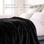 Exclusivo Mezcla Fuzzy Plush Fleece Bed Blanket Twin XL Size, Black