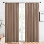 NICETOWN Room Darkening Curtains for Bedroom - Home Decoration Privacy Protection Thermal Insulated Solid Drapes/Draperies for Sliding Glass Door (Cappuccino, Set of 2, 52 x 84 inches)
