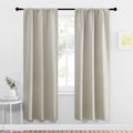 NICETOWN Blackout Curtains for Living Curtains, Room Darkening Window Curtain Panels, Easy-Care Solid Thermal Insulated Draperies/Drapes for Daughter Room (Natural, 2 Panels, 34 by 72)