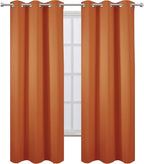 LEMOMO Blackout Curtains 42 x 84 inch/Orange Curtains Set of 2 Panels/Thermal Insulated Room Darkening Bedroom Curtains