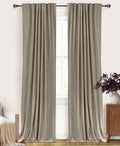 Faux Linen Total Blackout Curtains for Bedroom 84 Inches Long, Faux Linen