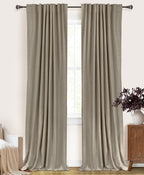 Faux Linen Total Blackout Curtains for Bedroom 84 Inches Long, Faux Linen