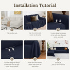 HOMERILLA Sectional Couch Covers for Sectional Sofa L Shaped Sofa Cover Blanket 2 Pieces L Shape Furniture Protector for Pets Dogs(Midnight Blue, XXX-Large)