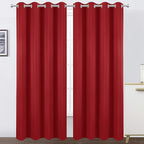 LEMOMO Blackout Curtains 52 x 95 inch/Bright Red Curtains Set of 2 Panels/Thermal Insulated Room Darkening Bedroom Curtains