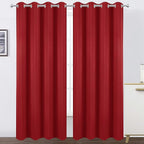 LEMOMO Blackout Curtains 66 x 84 inch/Bright Red Curtains Set of 2 Panels/Thermal Insulated Room Darkening Bedroom Curtains