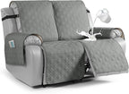 VANSOFY Waterproof Recliner Loveseat Covers Washable, Gray,2 Seater