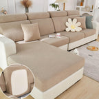 Disayu Sofa Covers Couch Covers for Sofa Pet Friendly Couch Cushion Covers Universal Sofa Covers Washable Stretch Slipcovers for Sectional Sofa (Texture Light Coffee, 2 Seats + Chaise Cover)