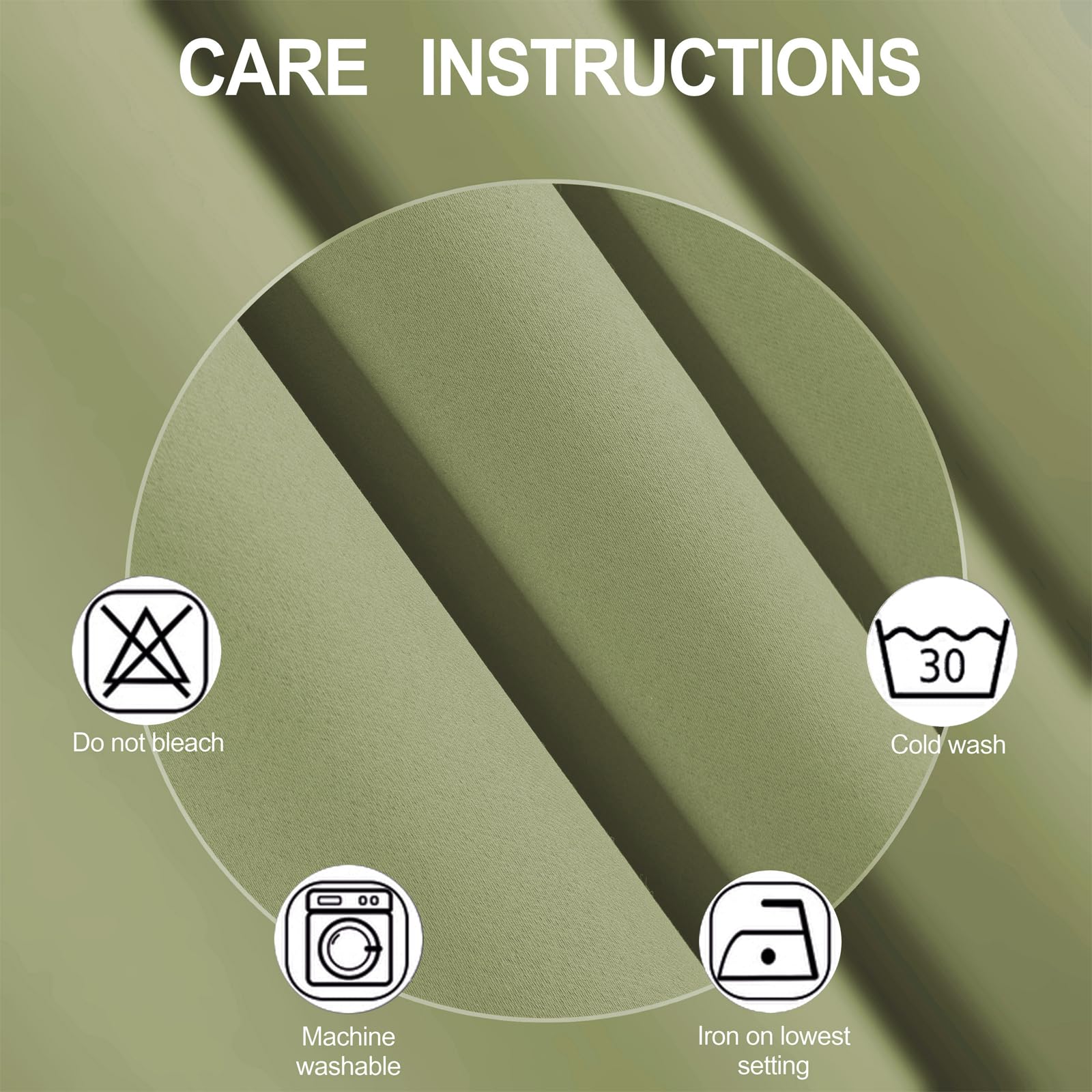 LEMOMO Sage Green Thermal Blackout Curtains/52 x 72 Inch/Set of 2 Panels Room Darkening Curtains for Bedroom