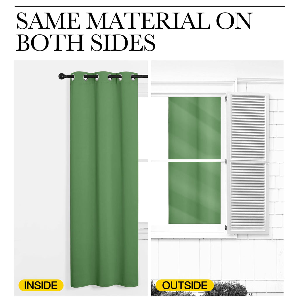NICETOWN Froest Green Blackout Curtains 54 inches Length for Cafe, 2 Panels, 34" Wide, Thermal Insulated Decoration Drapes for Small Window