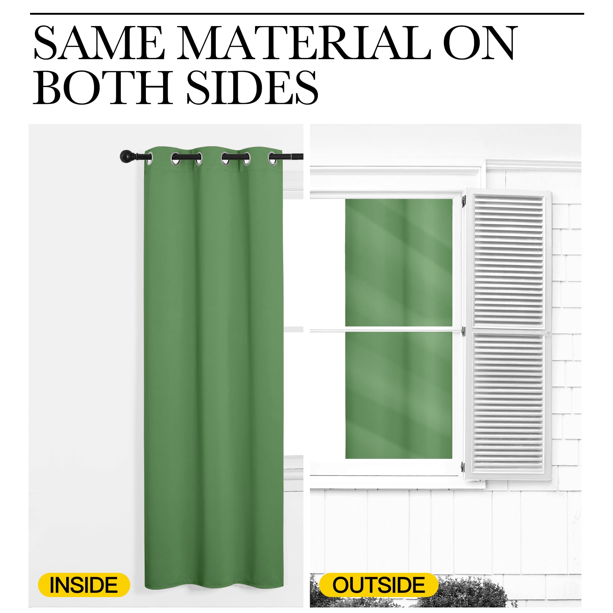 NICETOWN Froest Green Blackout Curtains 54 inches Length for Cafe, 2 Panels, 34" Wide, Thermal Insulated Decoration Drapes for Small Window