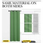 NICETOWN Forest Green Kitchen Blackout Short Curtain Panels for Bedroom, 2 Panels, W42 x L45 -Inch, Thermal Insulated Grommet Top Blackout Draperies and Drapes
