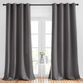 NICETOWN Blackout 102 inch Curtains for Living Room, Grommet Thermal Curtains Room Darkening Window Treatments Sound Reducing for Bedroom, Grey, 2 Panels, W52 x L102