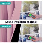 NICETOWN Crystal Pink Full Shade Curtain Panels, Pair of Energy Smart & Noise Blocking Out Blackout Drapes for Dining Room Window, Thermal Insulated Guest Room Lined Window Dressing(52 x 72 inch)
