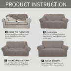 Easy-Going Stretch Oversized Chair Slipcover with Arm Washable Taupe