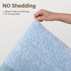 Bathroom Rugs 30x20 Non Slip Washable, Light Blue Bath Mat for Bathroom Floor Tub, Soft Absorbent Quick Dry Mats for Shower, Bathtub,Home Decor