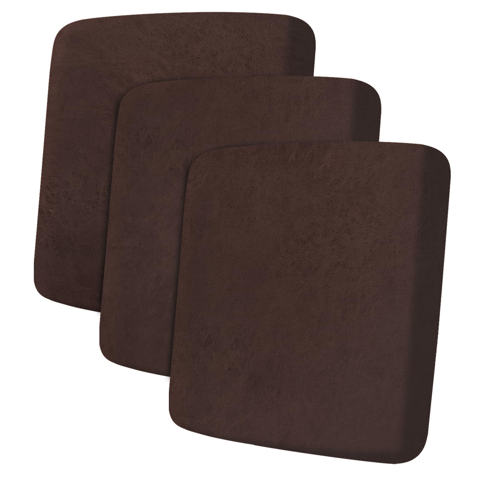 ANARACHON Leather Look Couch Cushion Covers Sofa Seat Slipcovers Sets Couches Furniture Protector for Sectional Armchair Loveseat Pets Kids Stretch Spandex Fabric (3 Cushion Sofa, Chocolate)
