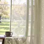 jinchan Floral Linen Curtains 84 Inch Farmhouse Back Tab 2 Panels