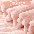 Buryeah 12 Pcs Flannel Throw Blanket Bulk 50 x 60 in Sleepover Blanket Outdoor Wedding Throw Lightweight, Oeko-tex Standard 100 Certified for Sofa Homeless Gifts (Pastel Pink)