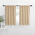NICETOWN Blackout Room Darkening Curtains - Home Decoration Light & Noise Reducing Thermal Insulated Window Draperies with Rod Pocket Top (Biscotti Beige, Set of 2, 34 inches Wide x 36 inches Long)
