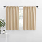 NICETOWN Blackout Room Darkening Curtains - Home Decoration Light & Noise Reducing Thermal Insulated Window Draperies with Rod Pocket Top (Biscotti Beige, Set of 2, 42 inches Wide x 36 inches Long)