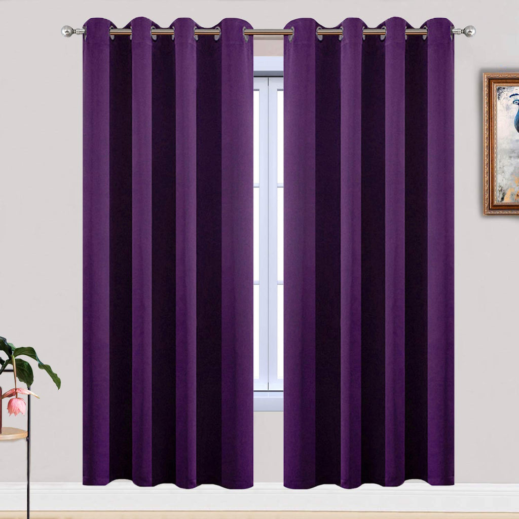 Yakamok Room Darkening Curtains 52x72 inch Length Purple-Living Room