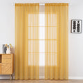 MIULEE 2 Panels Fall Sheer Curtains for Living Room 54X84 Inch Gold