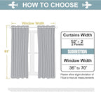 ChrisDowa Blackout Curtains for Bedroom and Living Room 63 Inches Long
