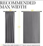 NICETOWN Blackout Curtain Panels for Window - Thermal Insulated Rod Pocket Blackout Drapes/Draperies for Dining Room (2 Panels, W62 x L72 inches, Grey)