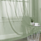OVZME Sage Green Sheer Curtains 78 Inches Long 2 Panels - Soft Light Filtering Window Sheer Panels for Living Room/Bedroom, Top Dual Rod Pocket, 1 Pair, Each 42Wx78L Inches