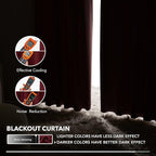 Deconovo Solid Back Tab and Rod Pocket Curtains Thermal Insulated Blackout Window Curtains for Kitchen 52Wx54L Inch Burgundy Red 2 Panels