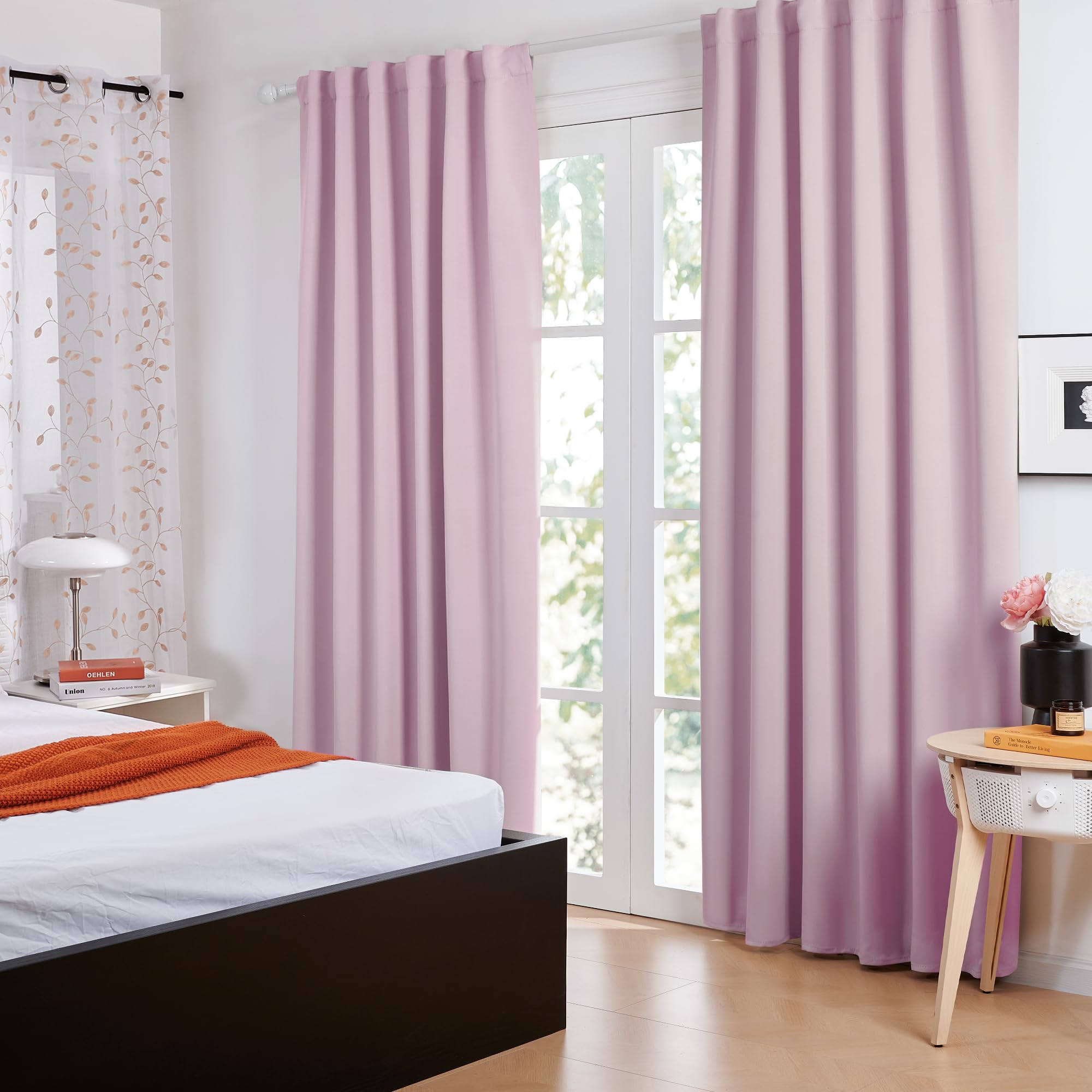 Deconovo Blackout Curtains for Bedroom, Living Room Curtains 63 Inches Long