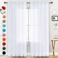 SpaceDresser Sheer Voile Window Treatment Rod Pocket Curtain Panels for Kitchen Bedroom Living Room Drapes Sunlight Filtering Privacy Semi Home Decor Assorted Colors Sizes (Optical White, 52 W x 90 L)