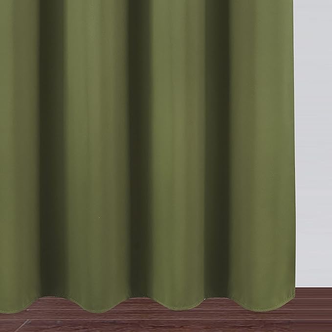 LEMOMO Olive Green Thermal Blackout Curtains/42 x 84 Inch/Set of 2 Panels Room Darkening Curtains for Bedroom