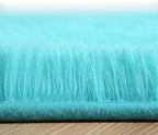 Amearea Premium Soft Area Rug 4x5.3 Feet, Blue Rugs for Living Room, Fluffy Carpet for Bedroom Nursery Playroom Teen Bedside Home Decor, Comfortable Indoor Furry Dorm Carpets, Blue