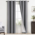 Yakamok Grey 100% Blackout Curtains 38x84 inch Long Gray Drapes-Bedroom