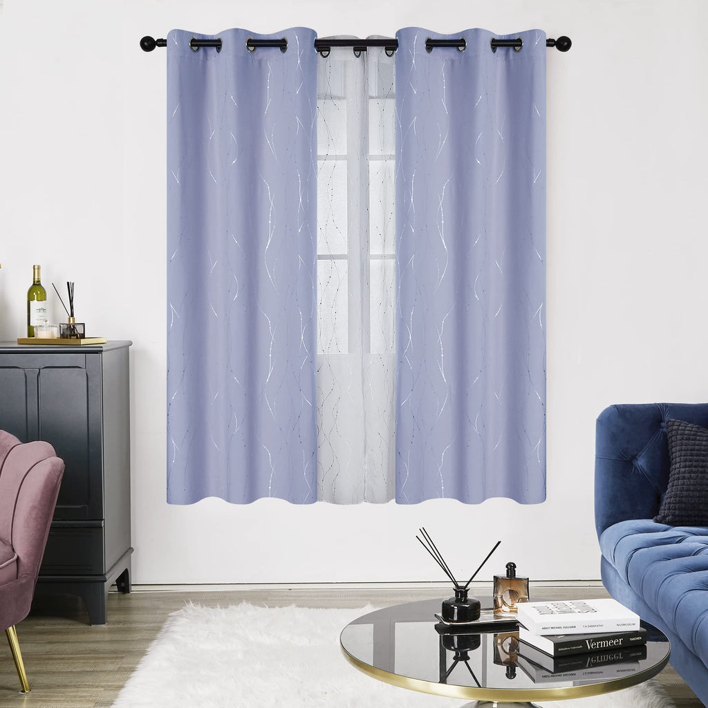 Deconovo Living Room Curtains 72 Inches Long, Blackout Curtains for Bedroom