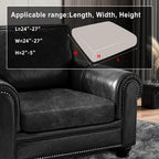 ANARACHON Leather Look Couch Cushion Covers Sofa Seat Slipcovers Sets Couches Furniture Protector for Sectional Armchair Loveseat Pets Kids Stretch Spandex Fabric (1 Cushion Armchair, Dark Grey)