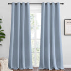 NICETOWN Vintage Blue Blackout Curtains 120 inches Length for Living Room, 2 Panels, 55" Wide, Thermal Insulated Long Drapes for Large Window