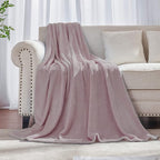 Dusty Rose Pink Throw Blanket Fleece Blanket 50"x60",Super Soft Cozy Plush Throw Blanket for Couch Sofa Bed,Warm and Lightweight Bed Blankets for Adults